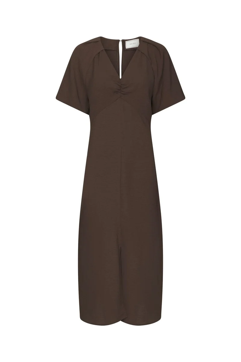 Neo Noir - Bomba Structure Solid Dress 169248 - 676 - Dark Brown