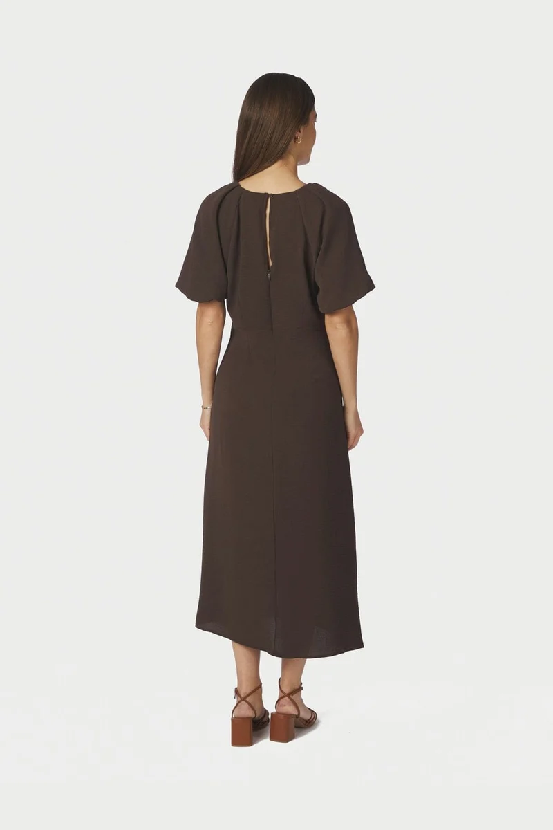Neo Noir - Bomba Structure Solid Dress 169248 - 676 - Dark Brown