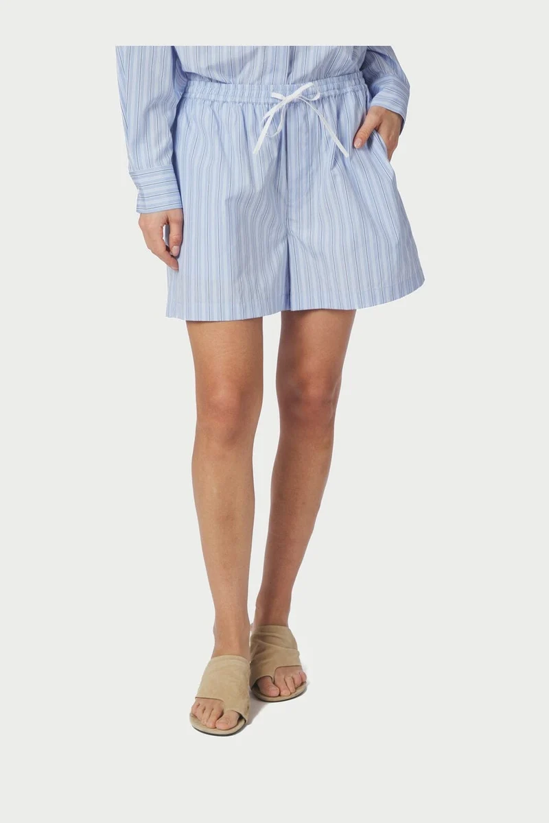 Neo Noir - Camell Stripe Shorts 169225 - 665 - Light Blue Stripe