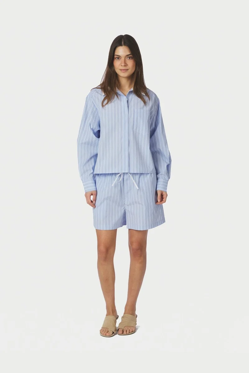 Neo Noir - Delfia Stripe Shirt 169224 - 665 - Light Blue Stripe