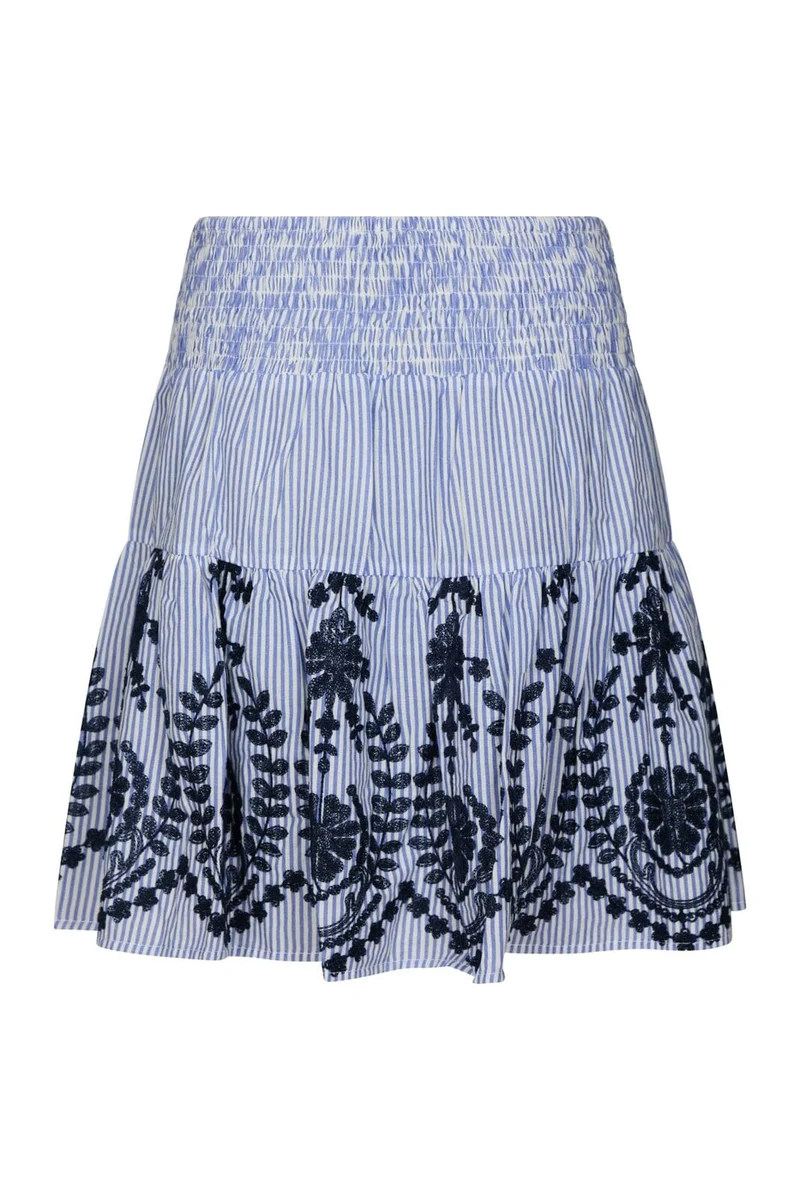Neo Noir - Tarrow Stripe Embroidery Skirt 168998 - 140 - Blue