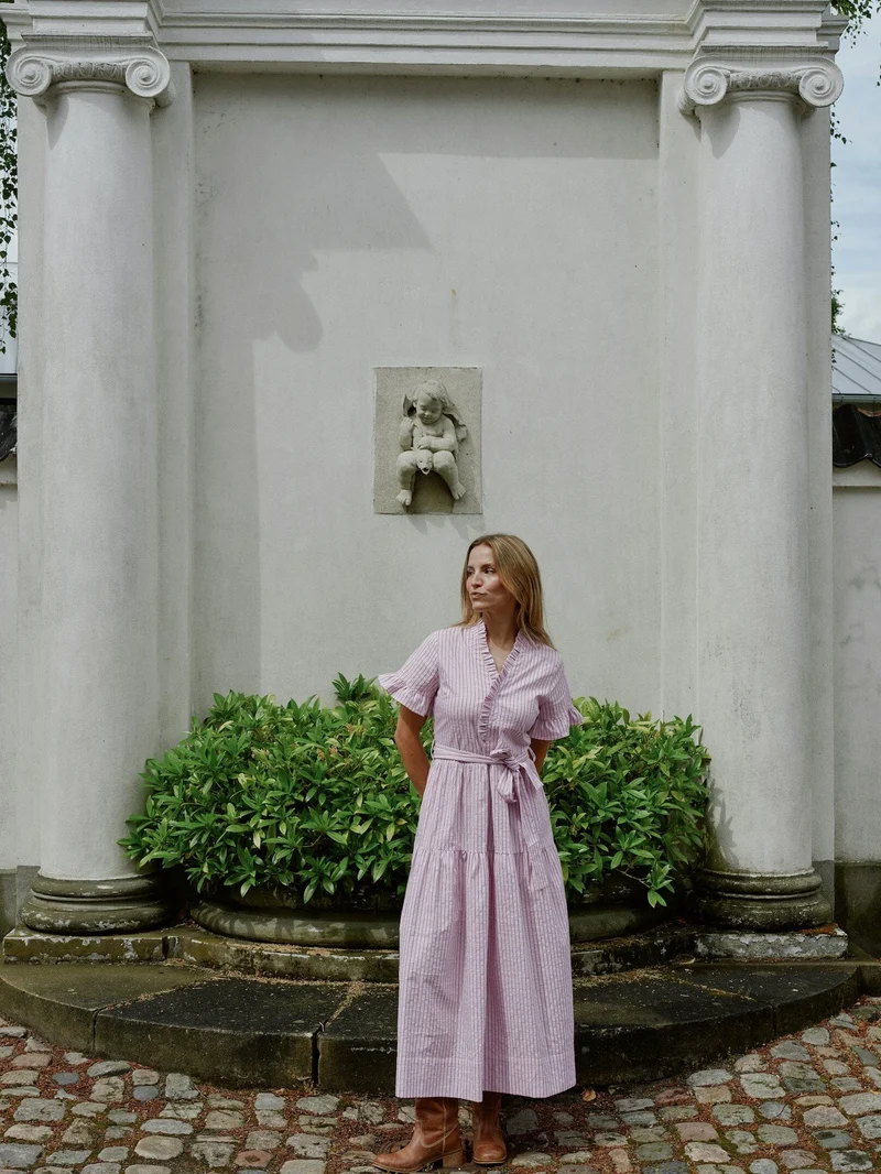 Neo Noir - Nessie Structure Stripe Dress 169739 - 754 - Light Pink