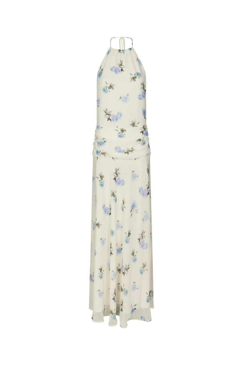 Neo Noir - Gabina Faded Flower Dress 168813 - 292 - Light Blue Floral