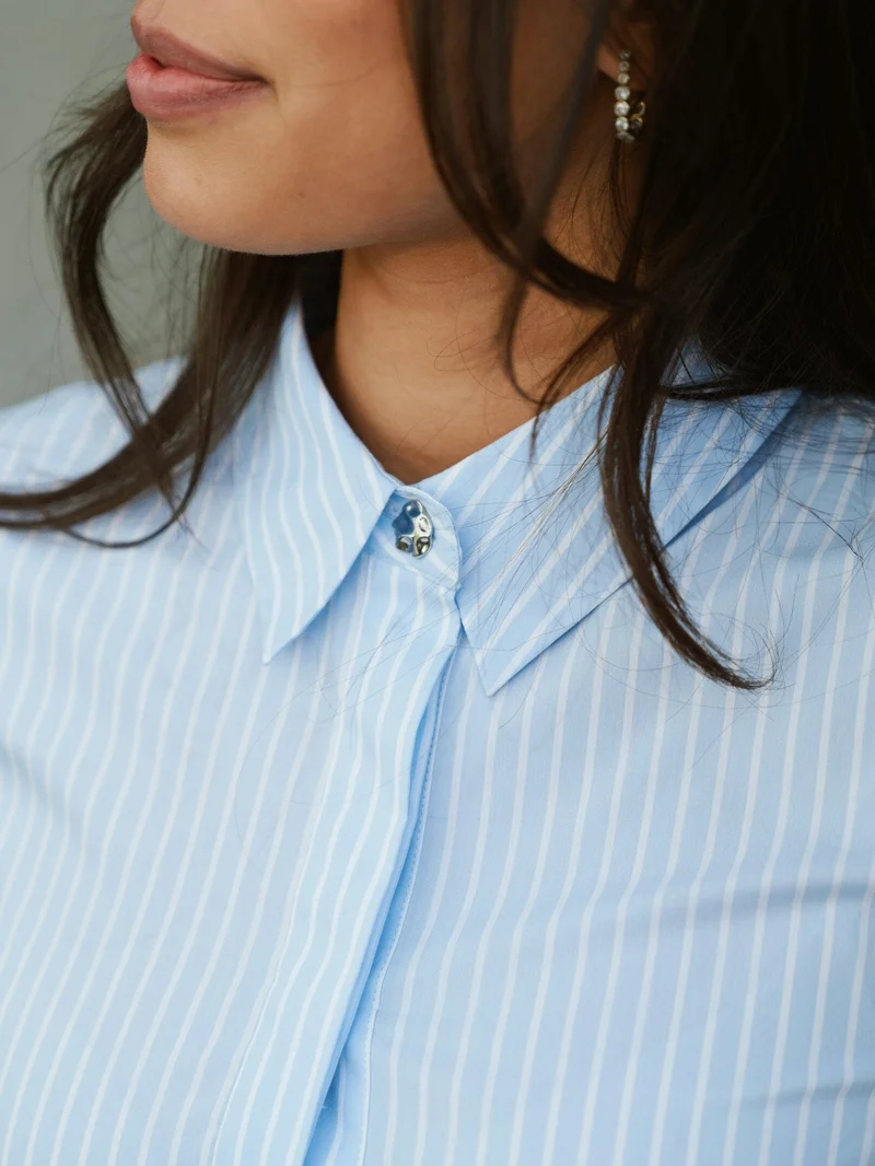 Neo Noir - Frannie Soft Stripe Shirt 169738 - 145 - Light Blue