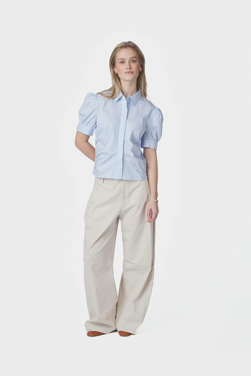 Neo Noir - Frannie Soft Stripe Shirt 169738 - 145 - Light Blue