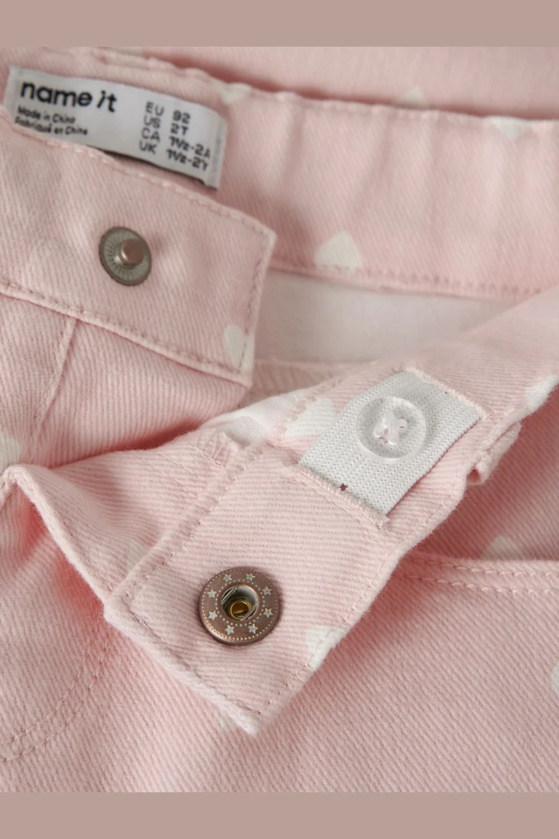 Name It - Nmfbella Twill Pant 3217-Yf - 5042556 Lotus Hearts