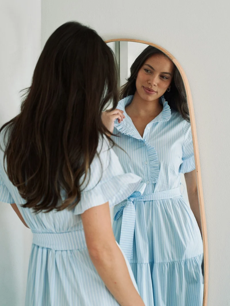 Neo Noir - Nellie Soft Stripe Dress 168230 - 145 - Light Blue