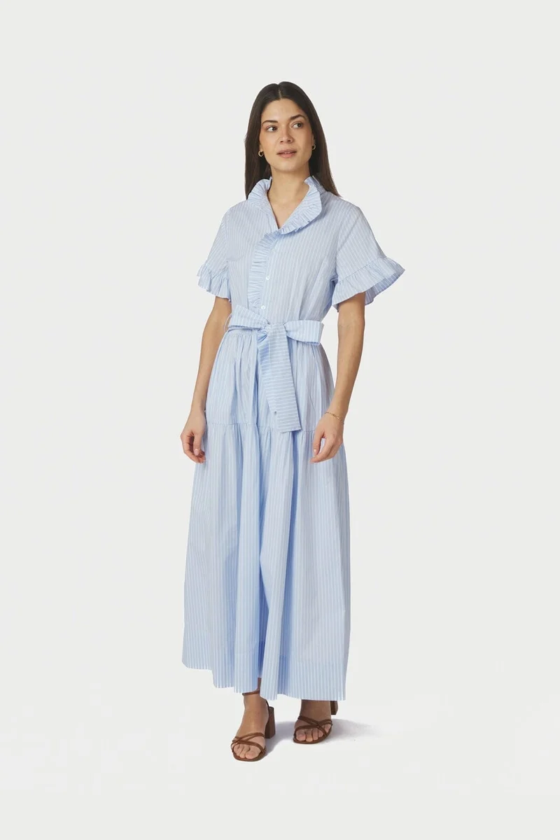 Neo Noir - Nellie Soft Stripe Dress 168230 - 145 - Light Blue