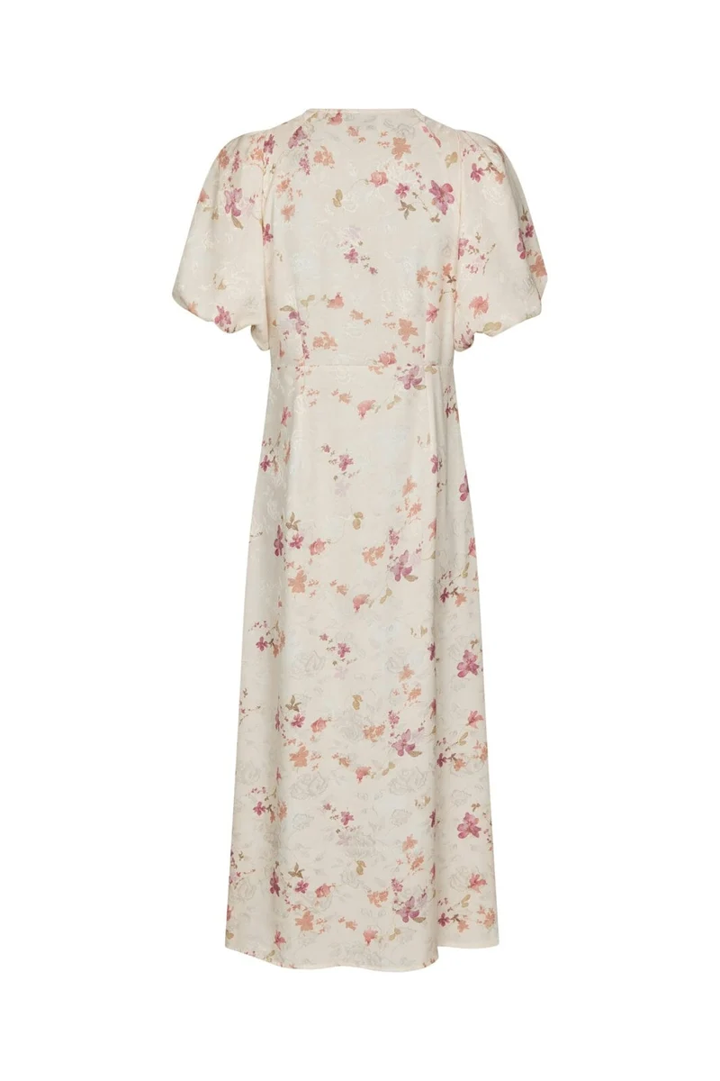 Neo Noir - Illana Sateen Print Dress 168215 - 122 - Creme