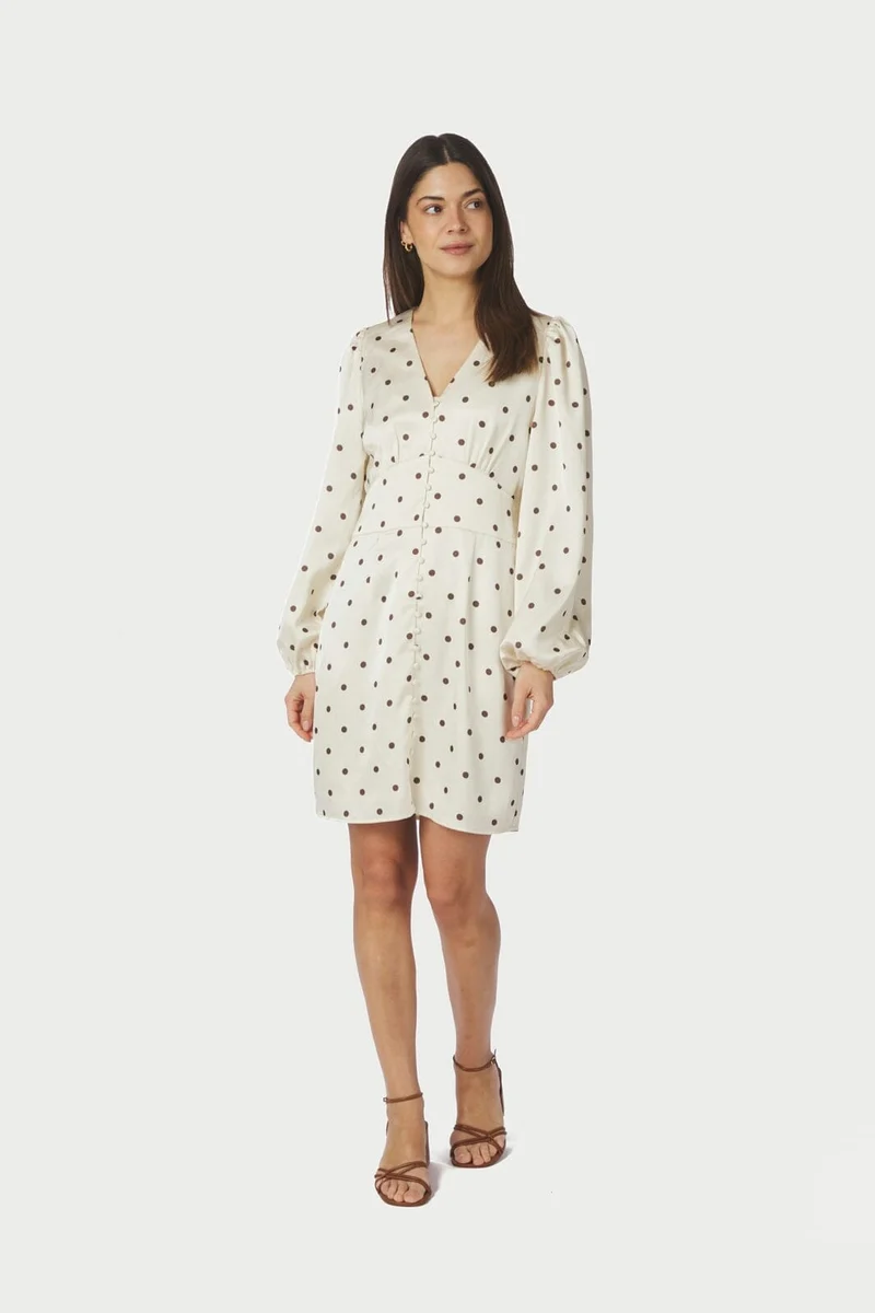 Neo Noir - Mabel Dotted Dress 167928 - 122 - Creme
