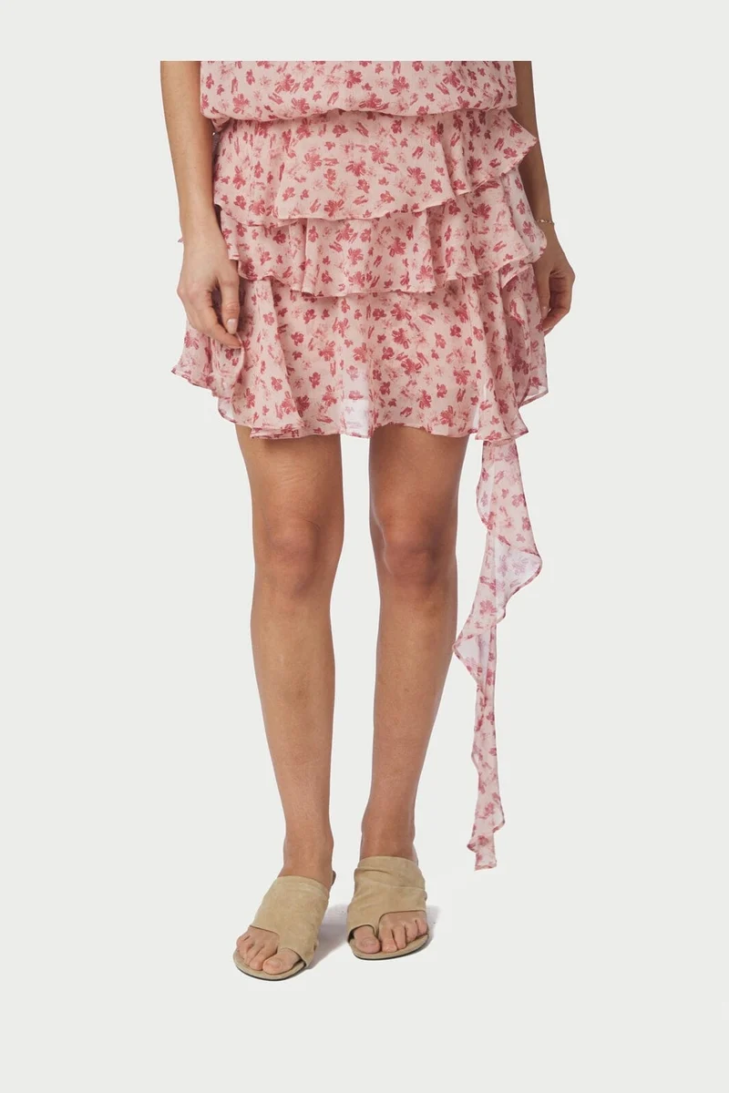 Neo Noir - Ginla Flower Skirt 167924 - 630 - Dusty Rose
