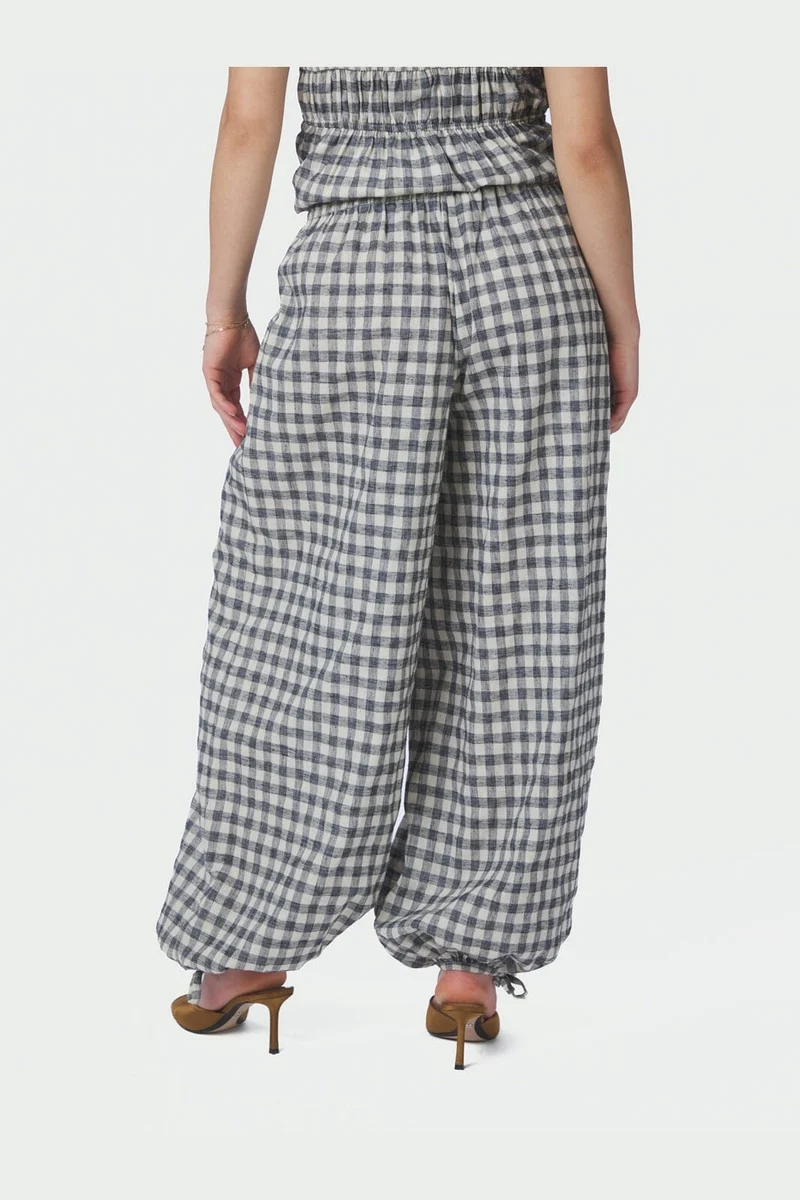 Neo Noir - Roxane Balloon Check Pants 169626 - 100 - Black