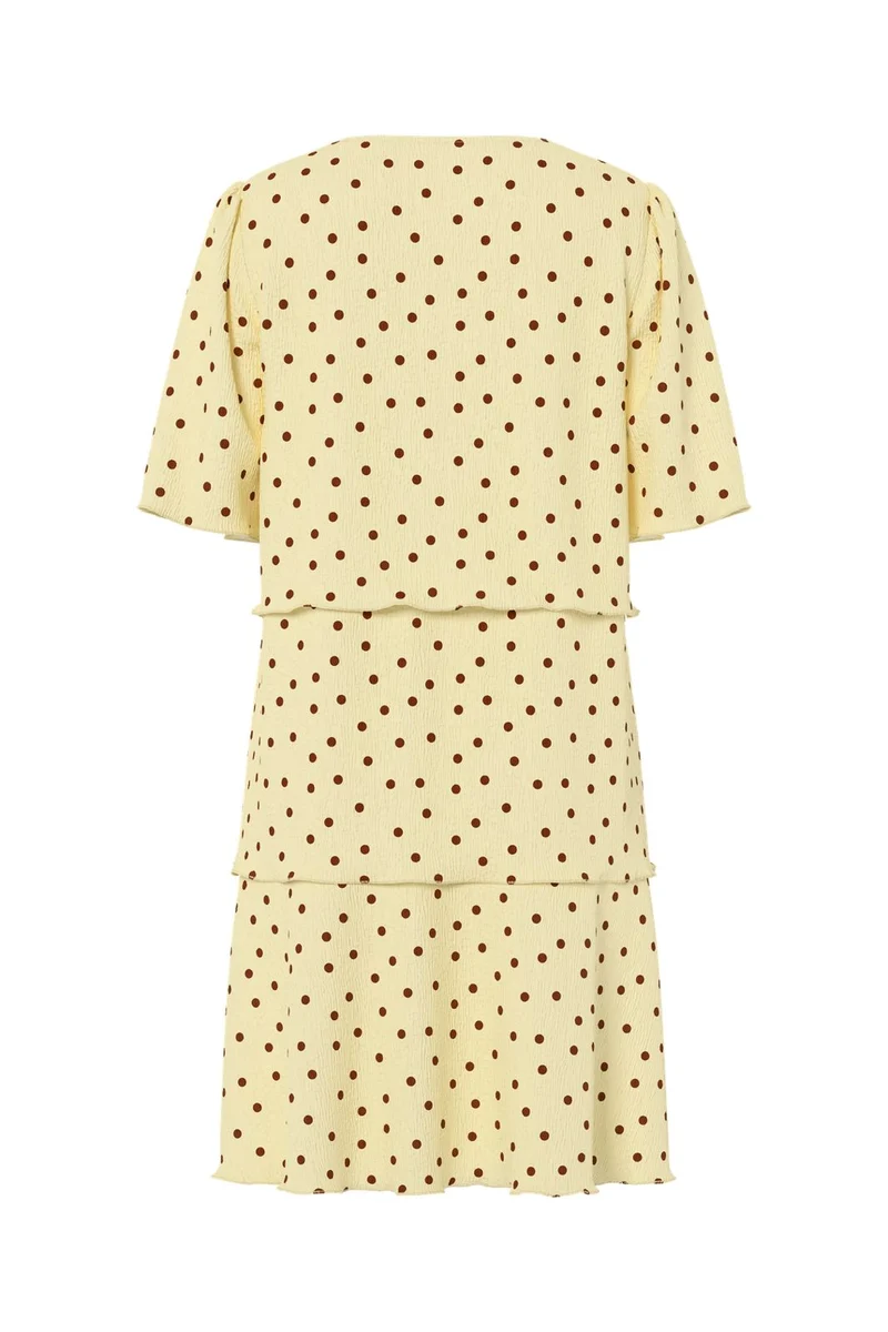 Pieces - Pcflora Ss Layering Dress - 5082812 French Vanilla Dots