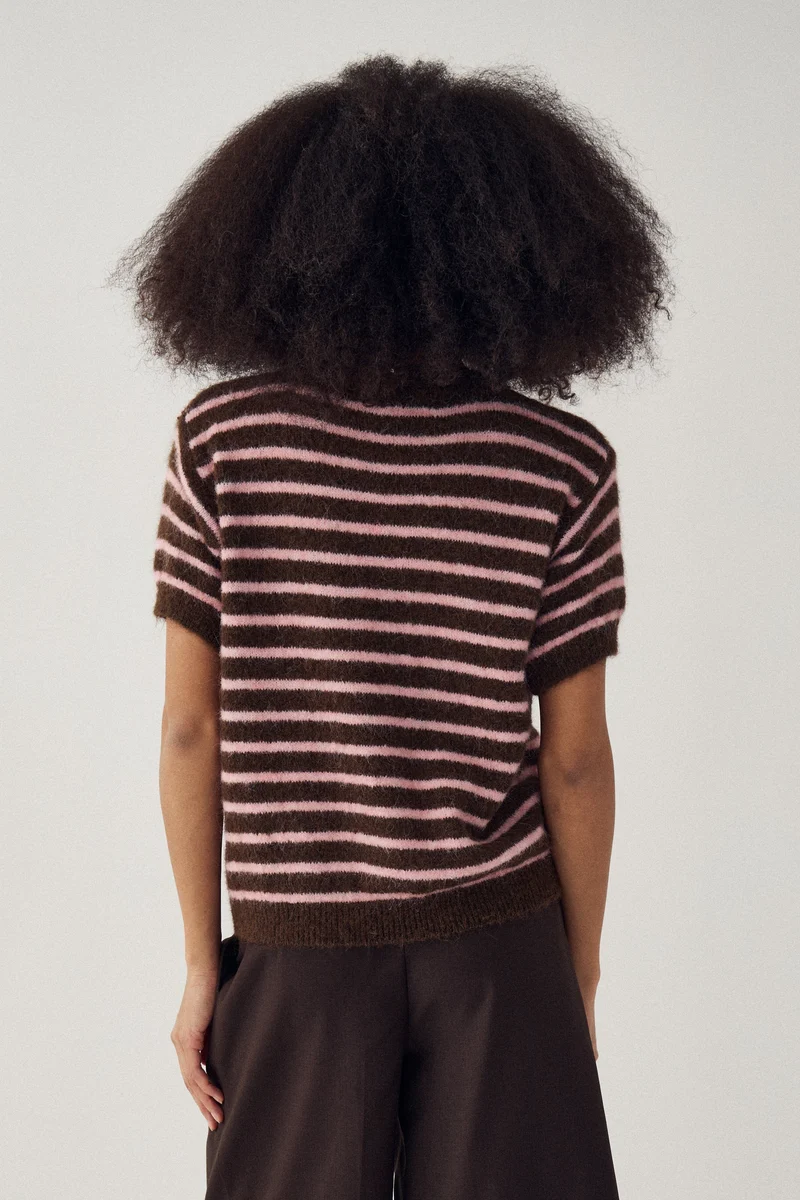 Noella - N-Monikah Ss Knit 16570003 - 1537 - Brown Rose Stripe