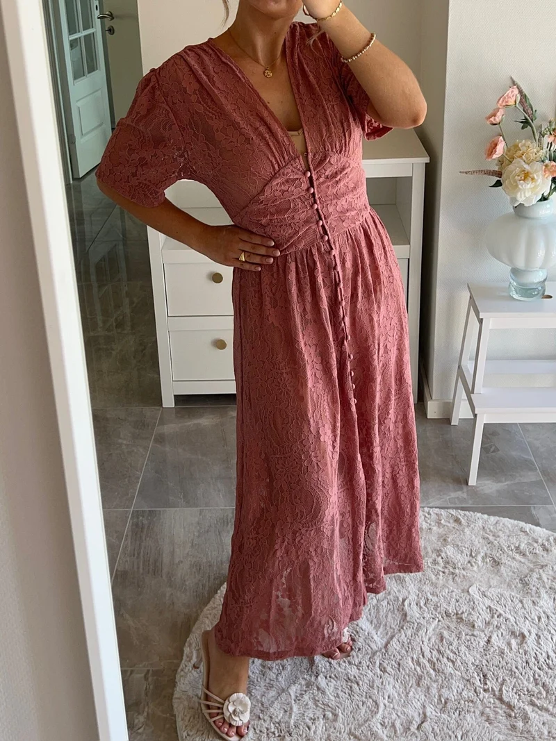 BYIC x Molly&My - Adeliaic Long Dress A23876 - Dusty Rose Lace