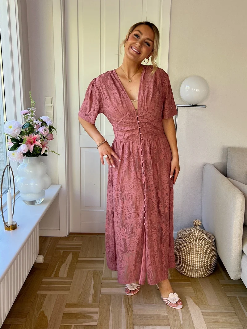 BYIC x Molly&My - Adeliaic Long Dress A23876 - Dusty Rose Lace