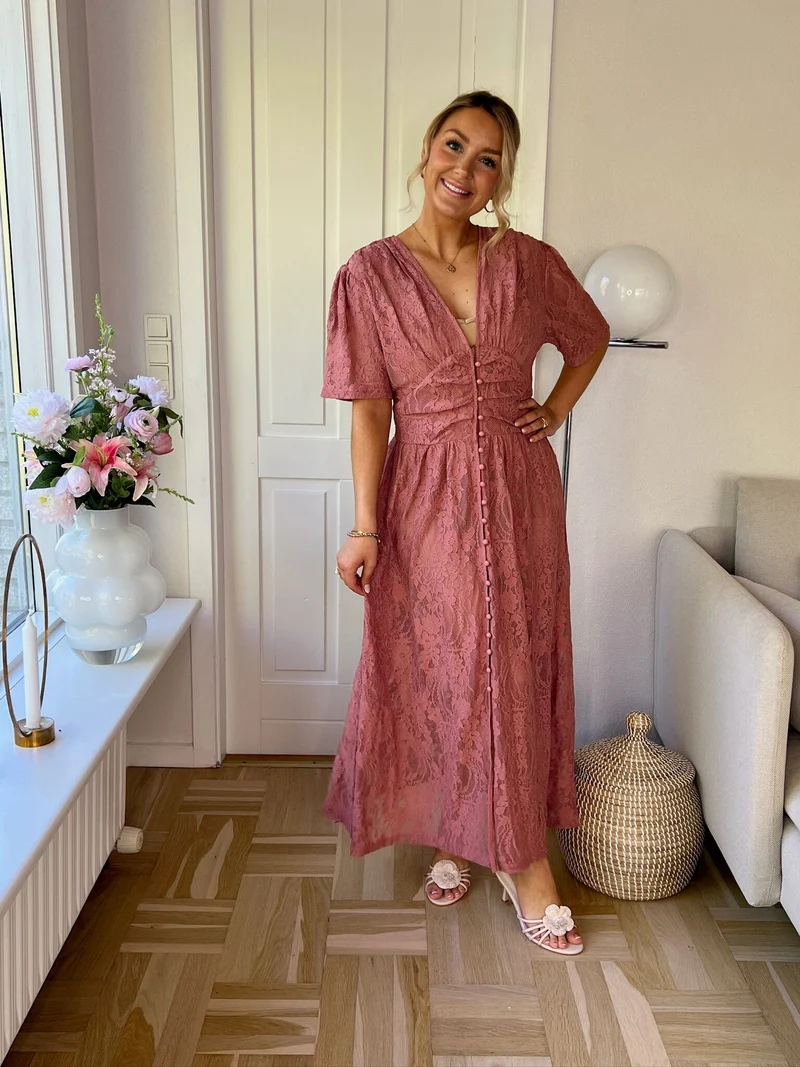 BYIC x Molly&My - Adeliaic Long Dress A23876 - Dusty Rose Lace