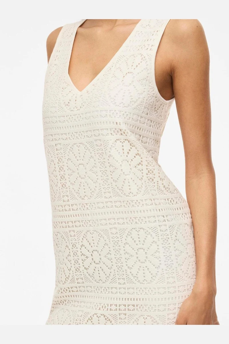 Vila - Vimerinda V-Neck S/L Midi Dress/Vol/Rs - 4978545 Birch