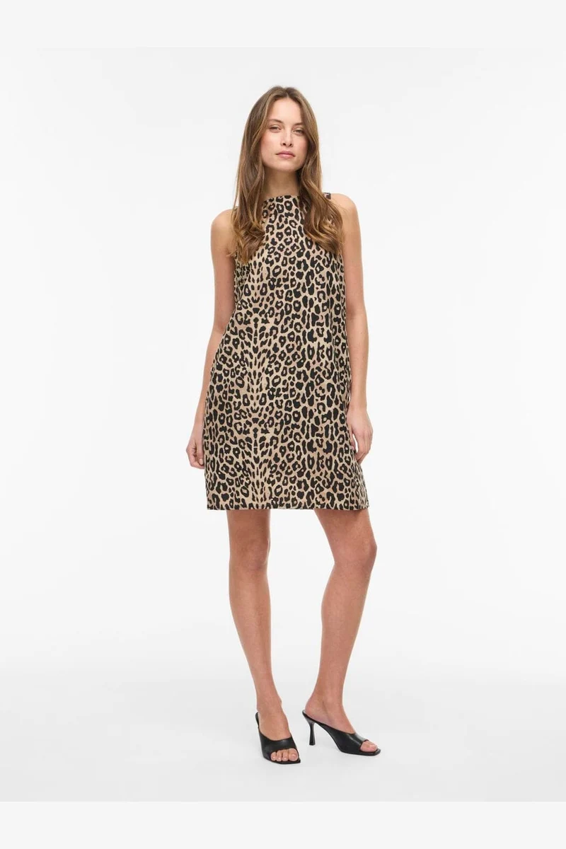 Vila - Viprisilla Pri S/L Boatneck Dress/Vol/2 - 4965938 Birch Leo
