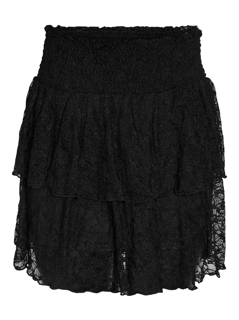 Noisy May - Nmisabel Nw Short Layered Skirt - 4949078 Black Lace