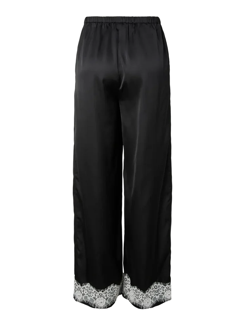 Pieces - Pcariel Wide Lace Pants Pp - 5093524 Black White Lace