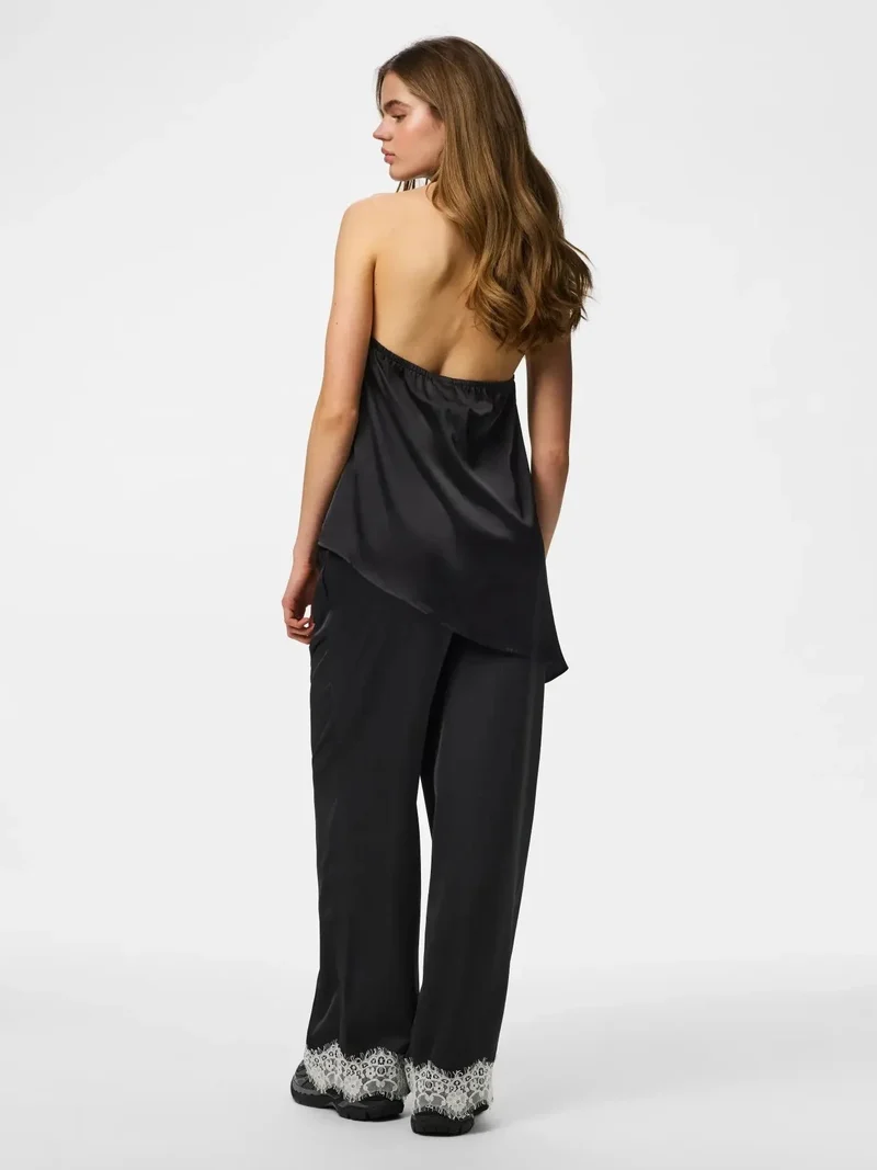 Pieces - Pcariel Wide Lace Pants Pp - 5093524 Black White Lace