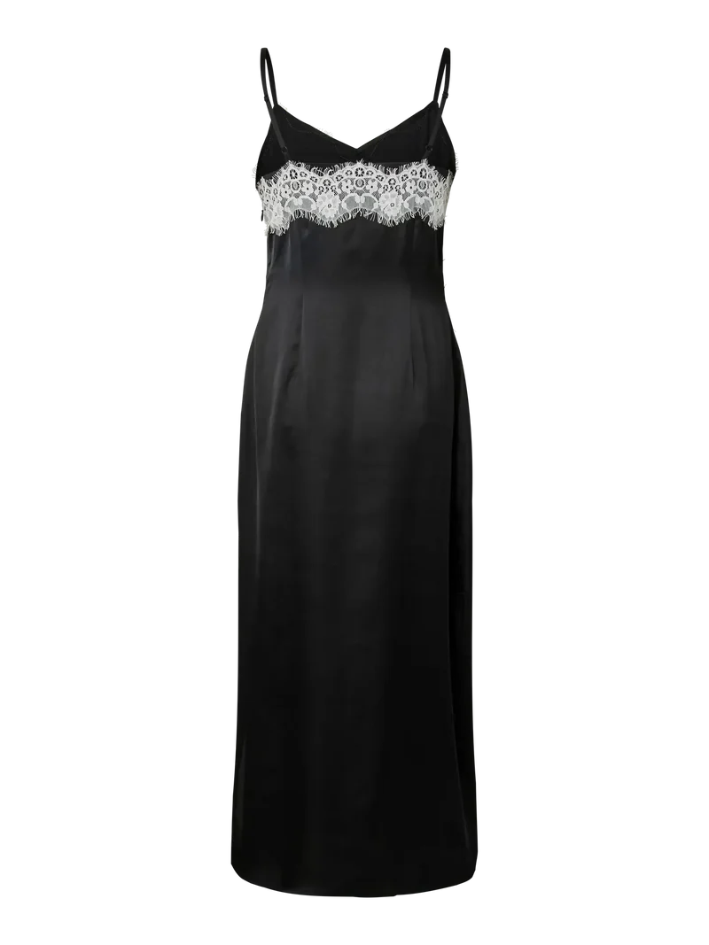 Pieces - Pcariel Sl Ankle Dress Pp - 5049057 Black White Lace