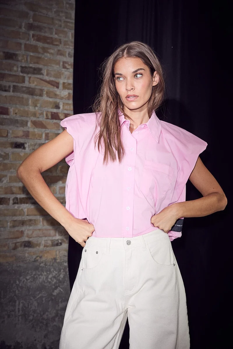 Haute L'Amitié - Dinnie Ns Poplin Shirt HL10846 - Bubblegum