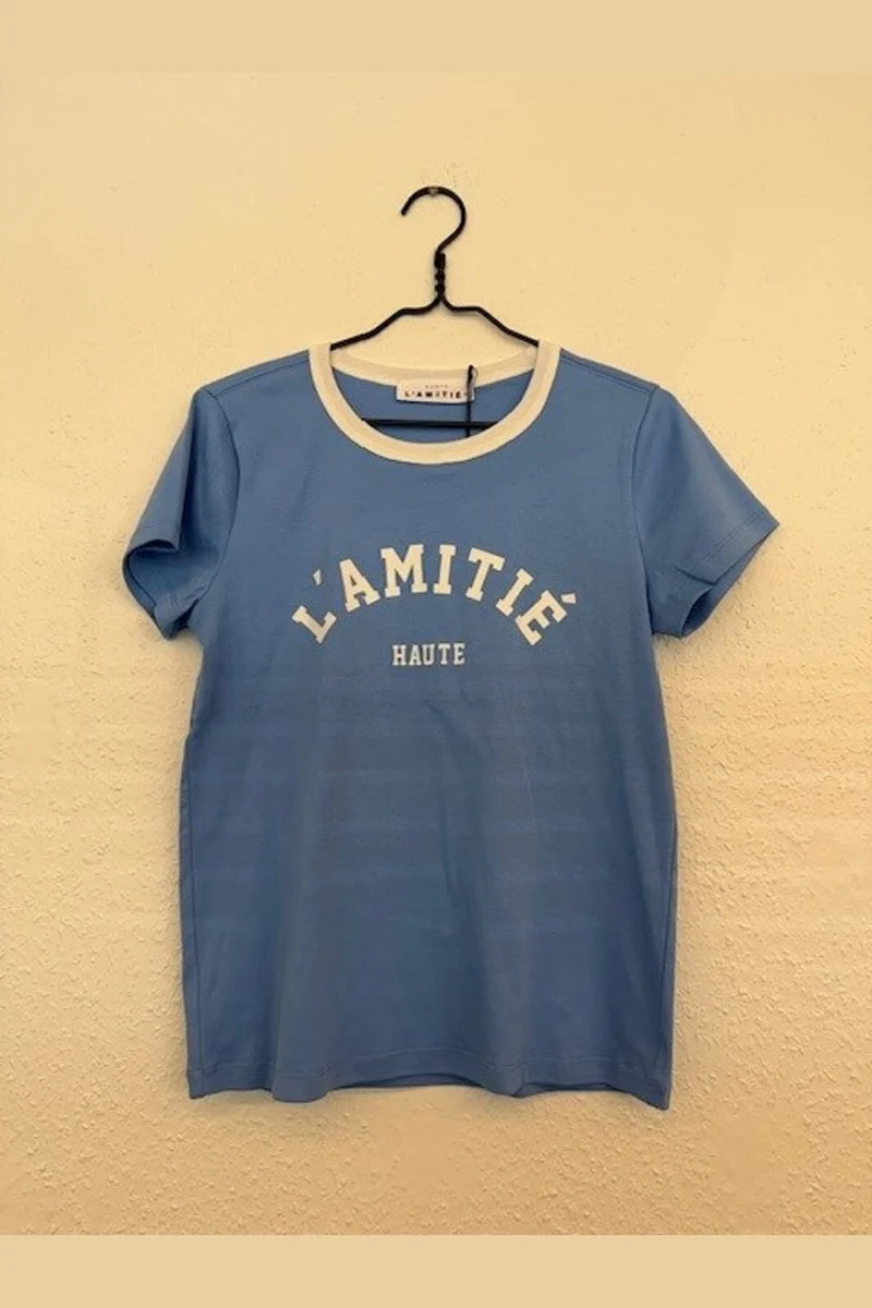 Haute L'Amitié - Neckline Logo Tee HL10006 - New Blue/ White Print