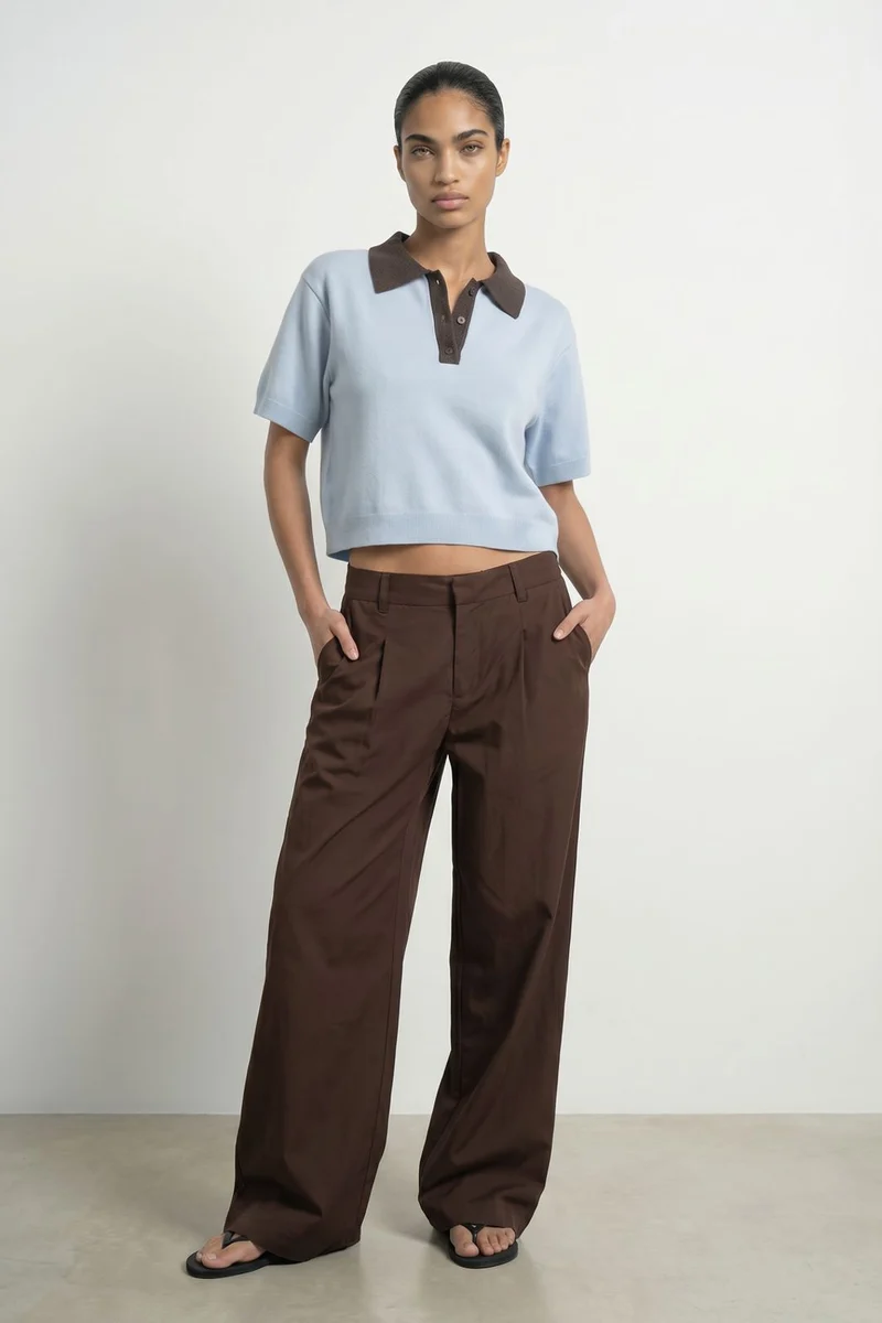 Hypedrop - Hdsarah Ss Boxy Polo Knit 32001014 - 5220689 - Ice Water