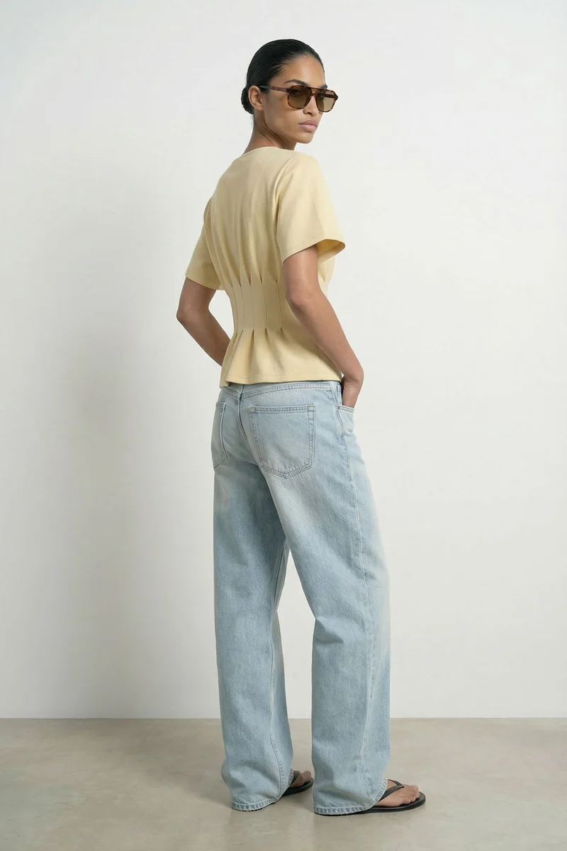 Hypedrop - Hdsana Ss Pleated T-Shirt 32001017 - 5220667 - Anise Flower