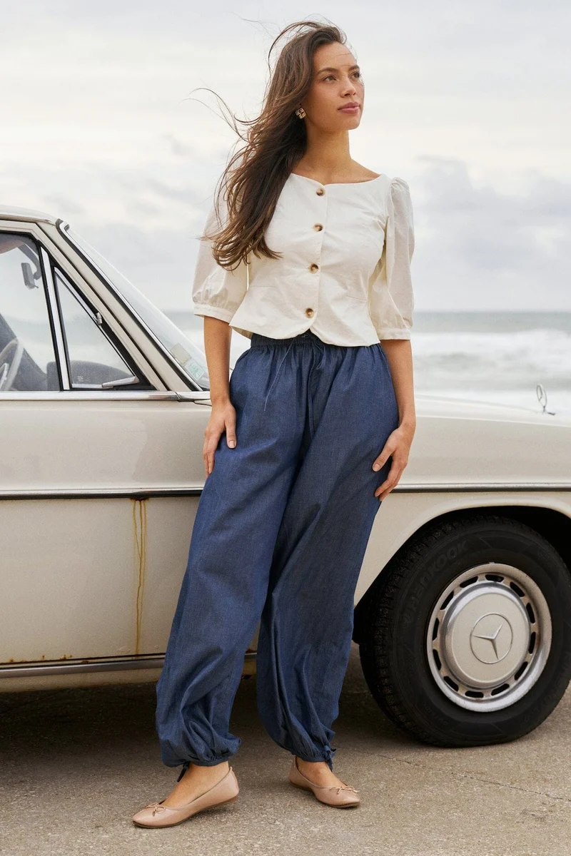 Neo Noir - Roxane Balloon Denim Pants 169312 - 140 - Blue