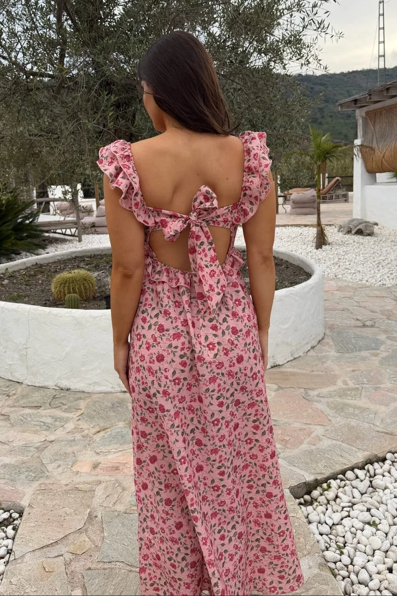 BYIC x Molly&My - Melbaic Dress A23117 - Pink Rose Print
