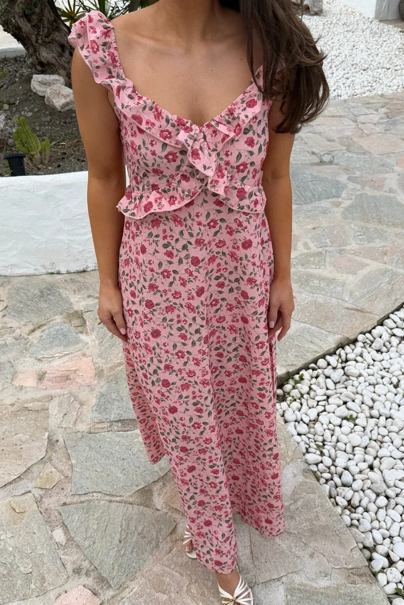 BYIC x Molly&My - Melbaic Dress A23117 - Pink Rose Print