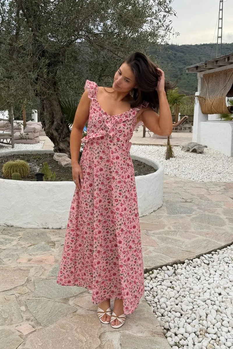 BYIC x Molly&My - Melbaic Dress A23117 - Pink Rose Print