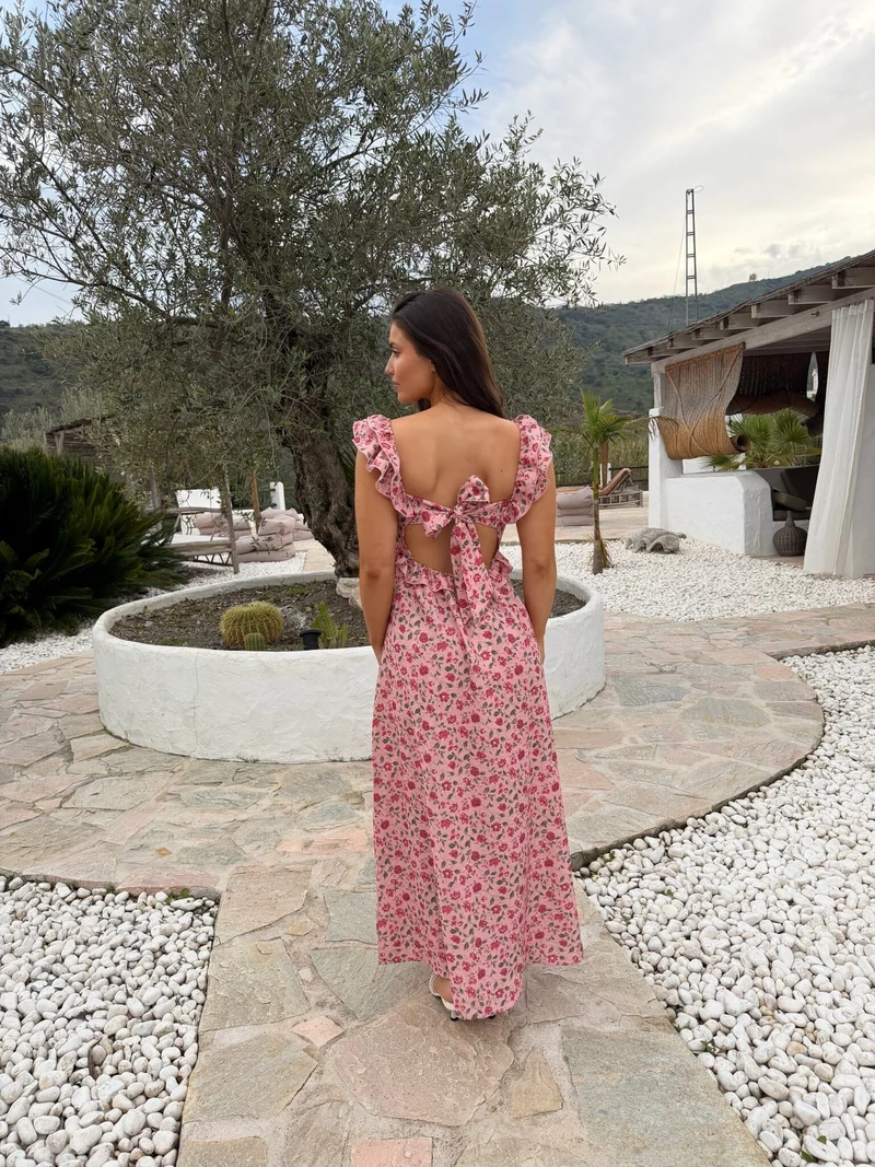 BYIC x Molly&My - Melbaic Dress A23117 - Pink Rose Print