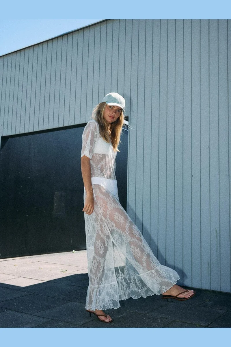Noisy May - Nmlucia S/S Long Dress - 4980147 Cloud Dancer