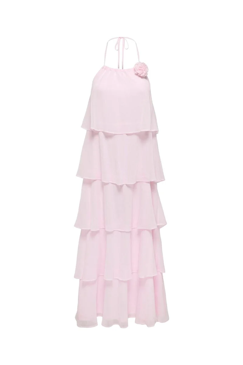 Only - Onlhiva S/L Long Layer Dress - 5092111 Cherry Blossom