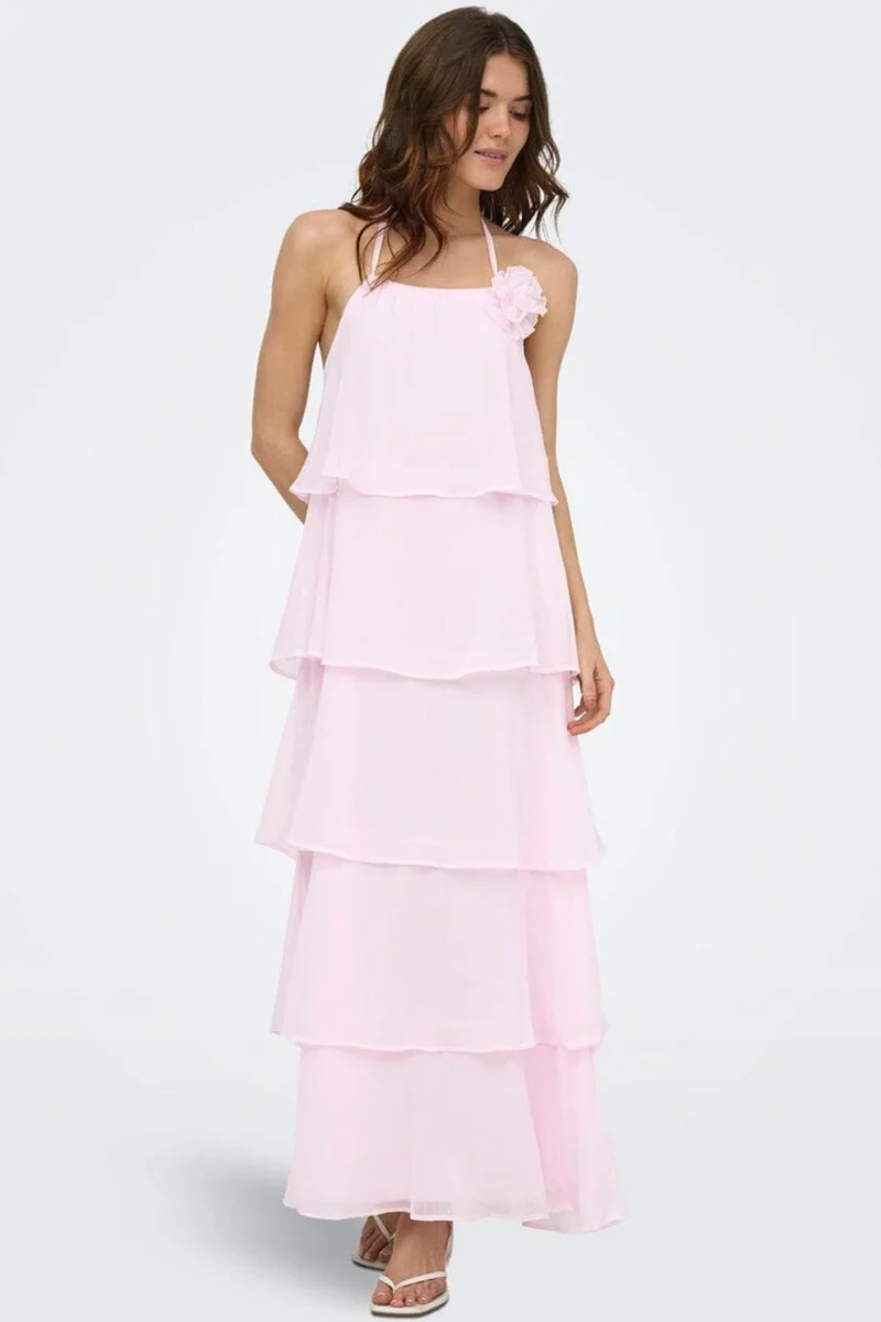 Only - Onlhiva S/L Long Layer Dress - 5092111 Cherry Blossom