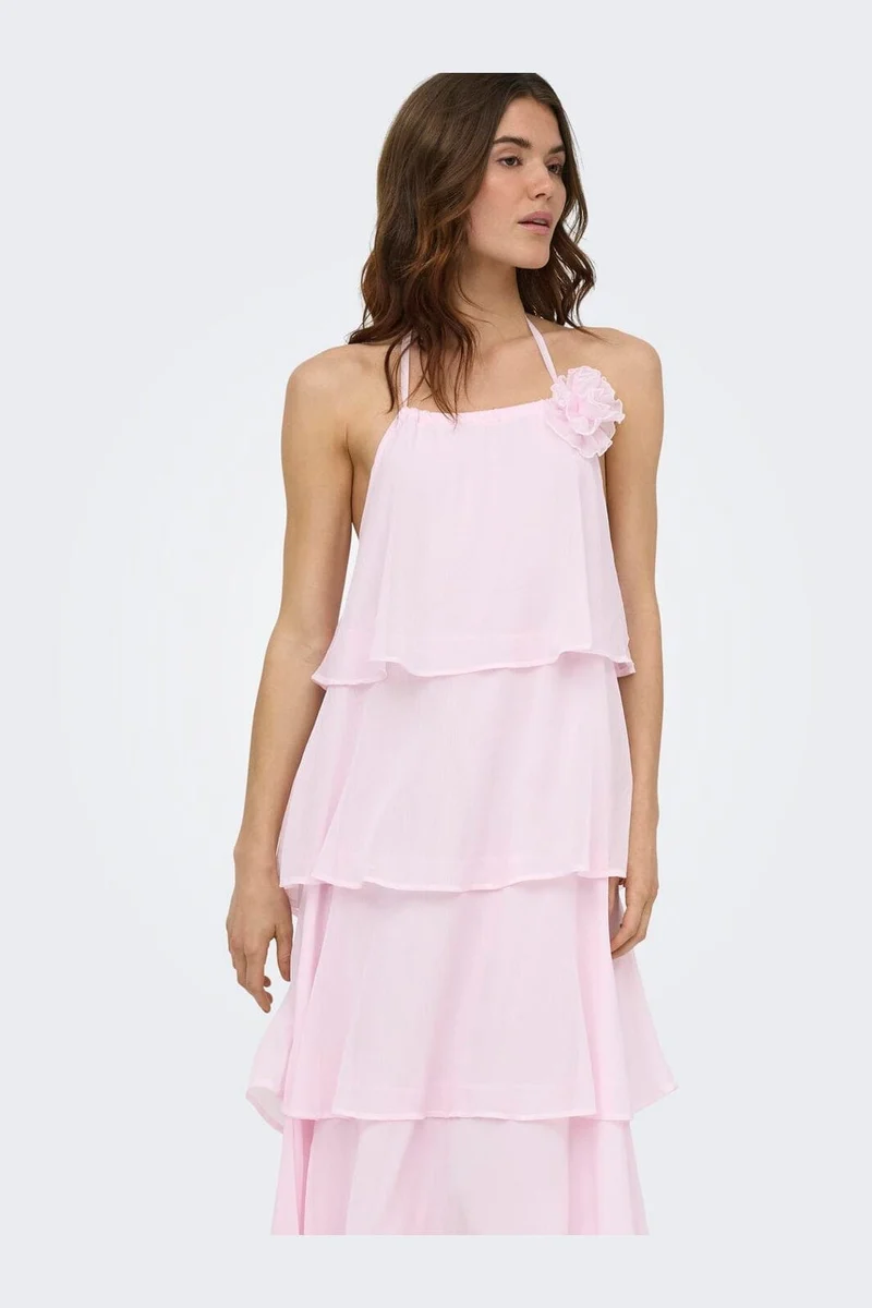 Only - Onlhiva S/L Long Layer Dress - 5092111 Cherry Blossom