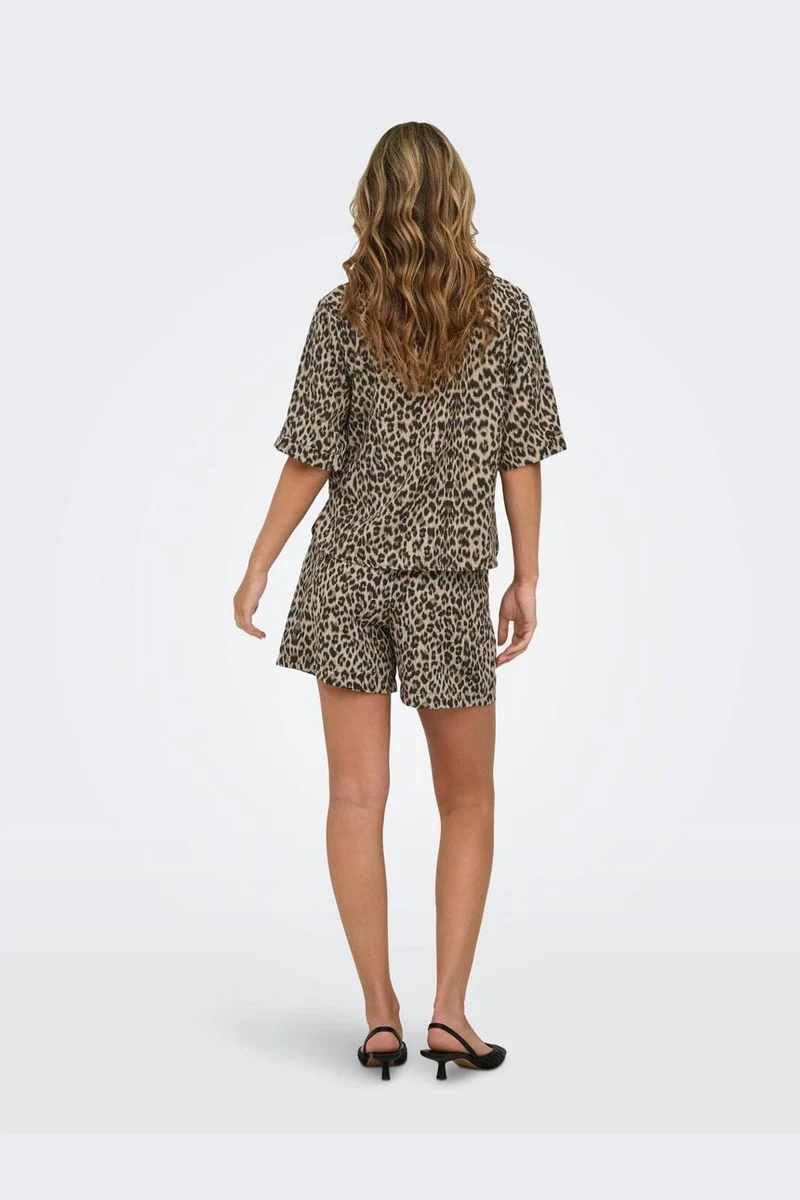Only - Onlemmia S/S Button Shirt - 5078106 Black Leo