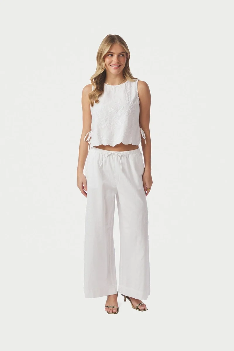 Neo Noir - Heifa Embroidery Pants 169114 - 120 - White