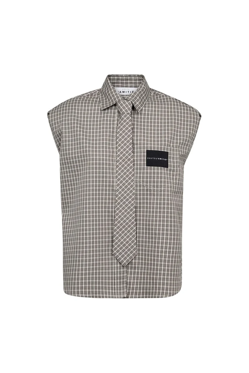 Haute L'Amitié - Chess Ns Tie Shirt HL10720 - Beige