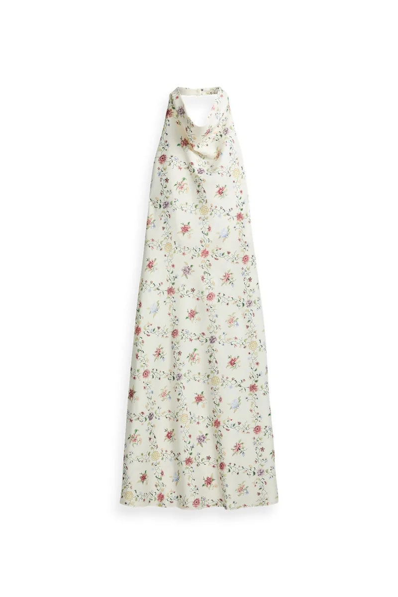 YAS - Yaspella Halterneck Long Dress - 5166046 Pristine Hannah Print