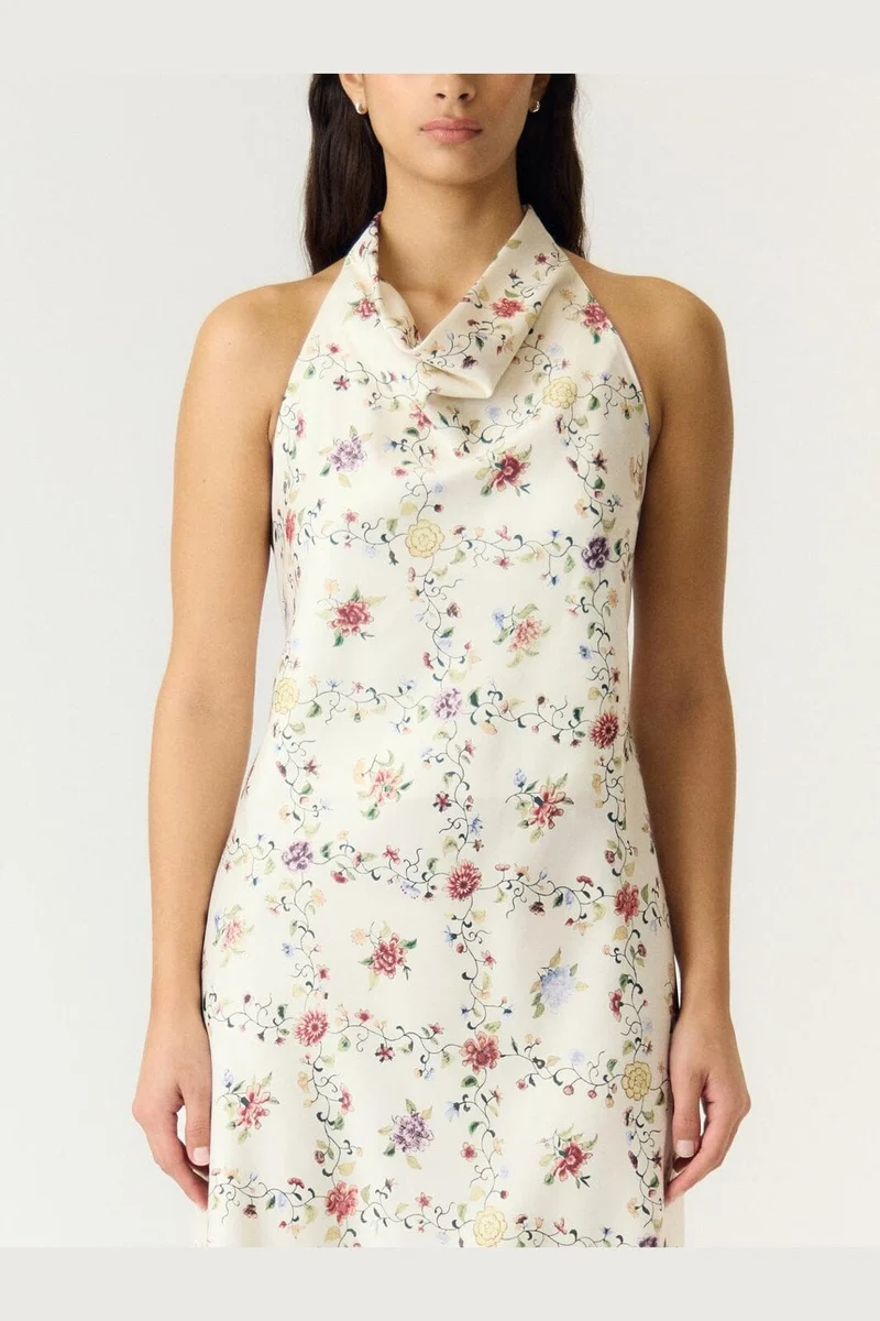 YAS - Yaspella Halterneck Long Dress - 5166046 Pristine Hannah Print