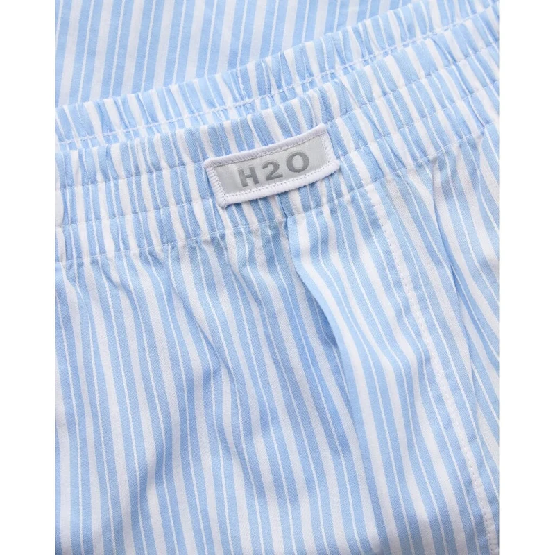 H2O - Rønne Essential Pajamas Shorts 100165 - 7092 - Light Blue/White