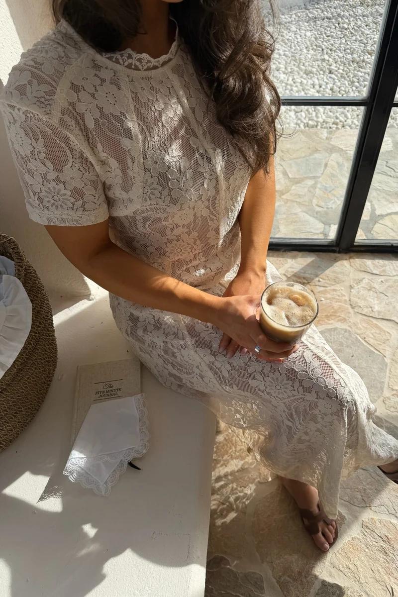 BYIC - Elliaic Long Dress A25168 - Off White Lace