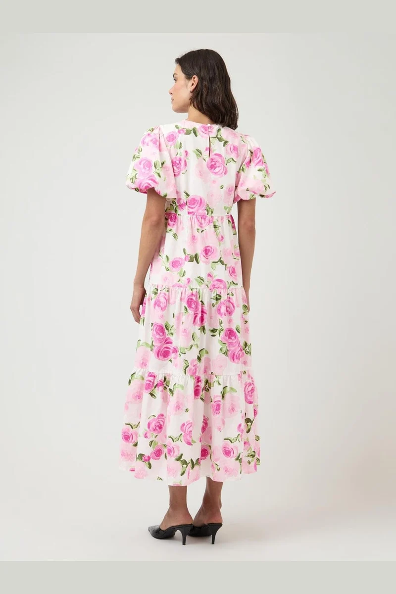 YAS - Yascolea Ss Ankle Dress - 5038687 Star White Pink Emula