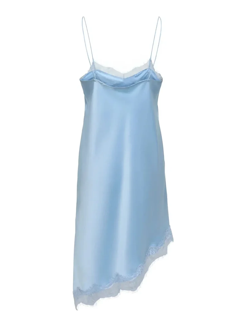 JDY - Jdysigrid S/L Asym Lace Dress - 5163009 Halogen Blue With Halogen Blue Lace