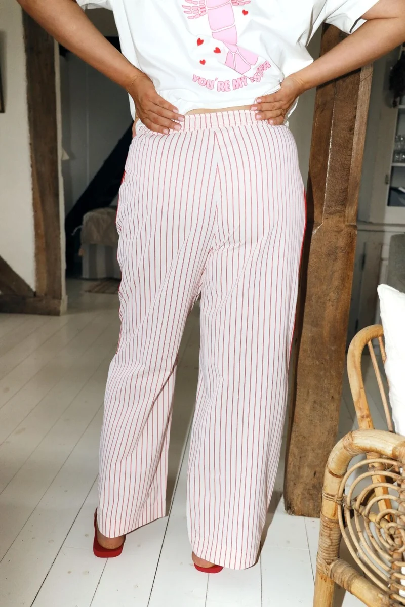 Molly&My x Caroline Dan - Cherry Pant - Pink W. Red
